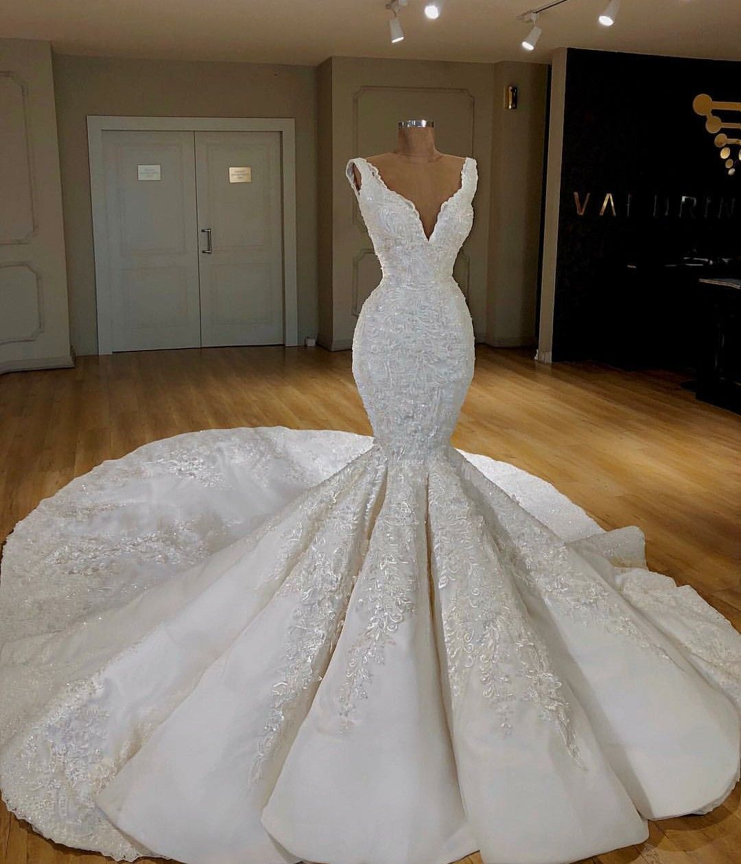 Designer Brautkleider Weiß Mit Spitze Meerjungfrau Hochzeitskleider Günstig Online
