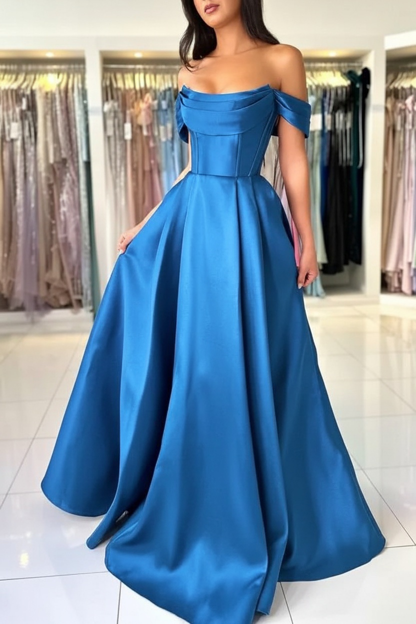 Simple Evening Dresses Long Cheap | Prom Dresses King Blue