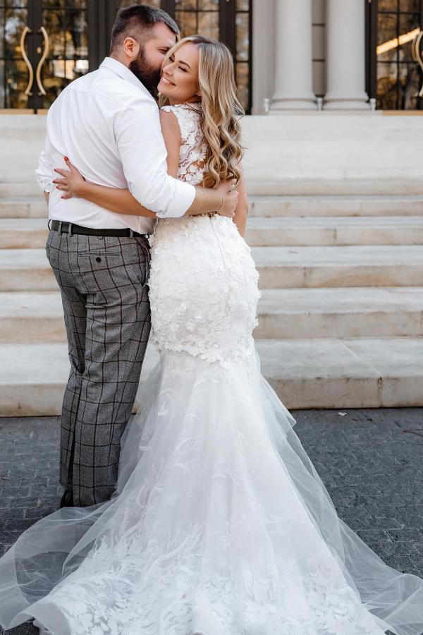 Modern Brautkleider Meerjungfrau Spitze | Hochzeitskleider Cream Online