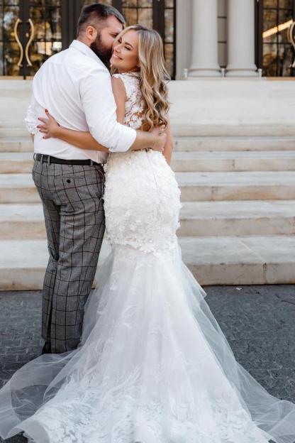Modern Brautkleider Meerjungfrau Spitze | Hochzeitskleider Cream Online