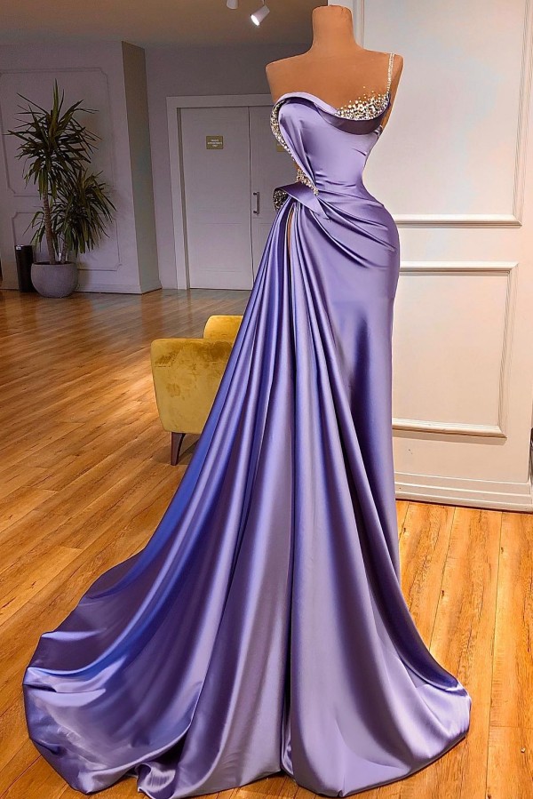 Purpur Ballkleider Lang Glitzer Abendkleider Abendmoden Online