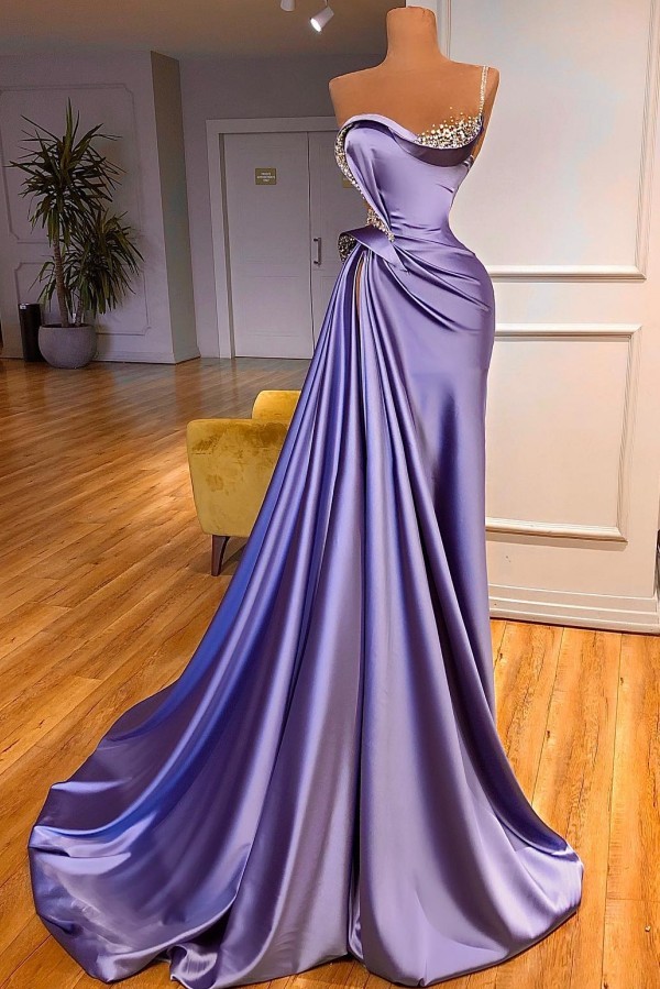 Purpur Ballkleider Lang Glitzer Abendkleider Abendmoden Online