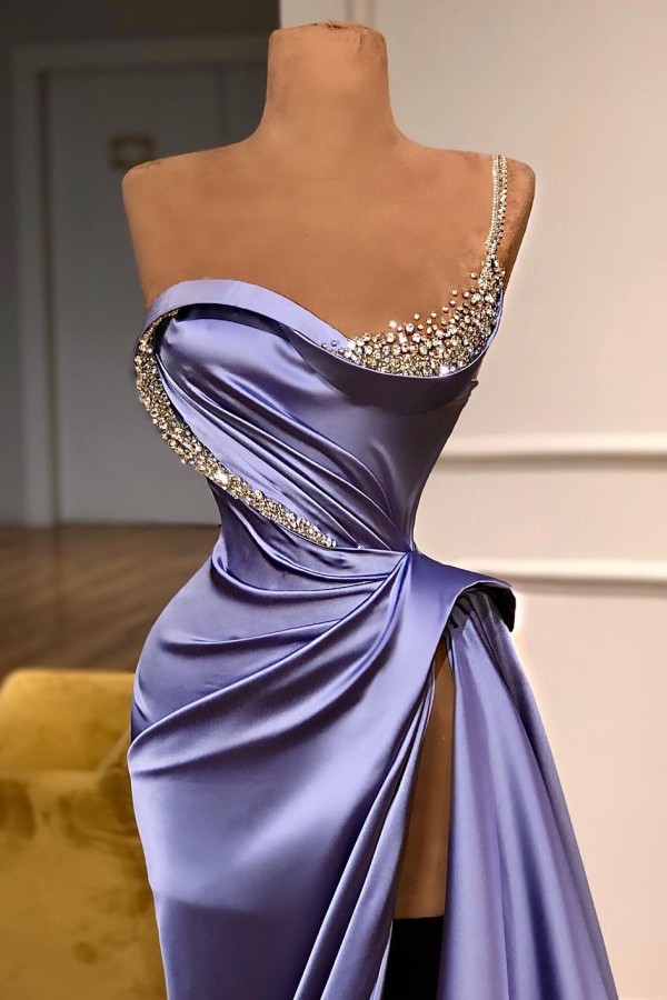 Purpur Abendkleider Lang Glitzer Ballkleider Abendmoden Online