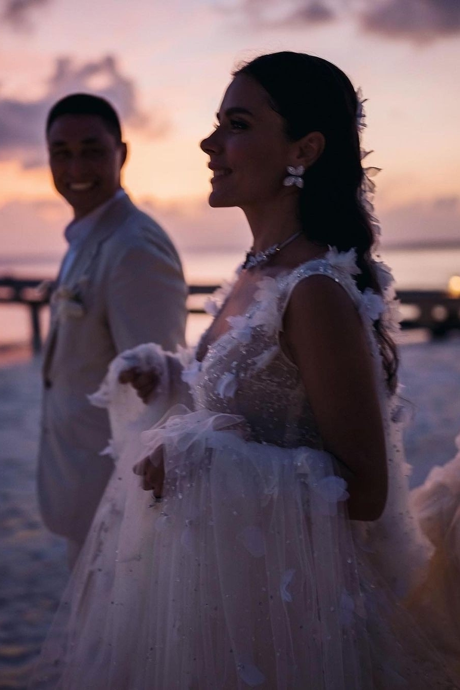 Boho Hochzeitskleider A Linie Spitze Brautkleider mit Glitzer-babyonlinedressde