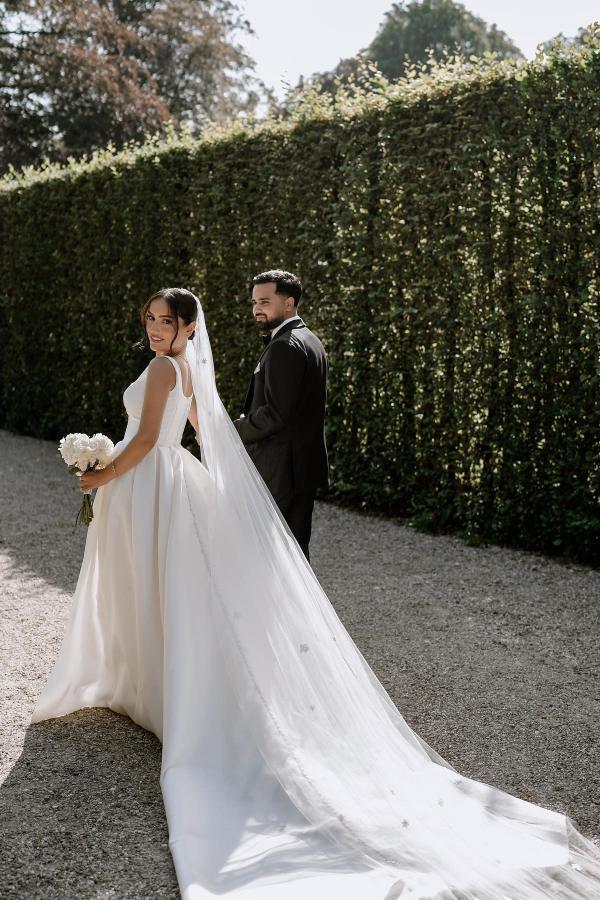 Schlichte Hochzeitskleider Satin | Brautkleider A Linie Günstig