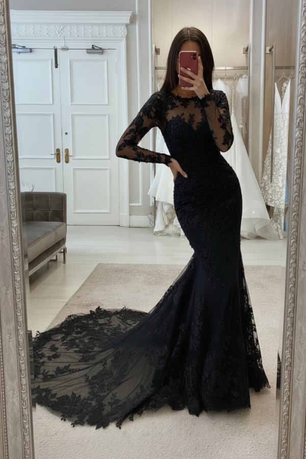 Brautkleider Meerjungfrau Spitze | Hochzeitskleider mit Ärmel