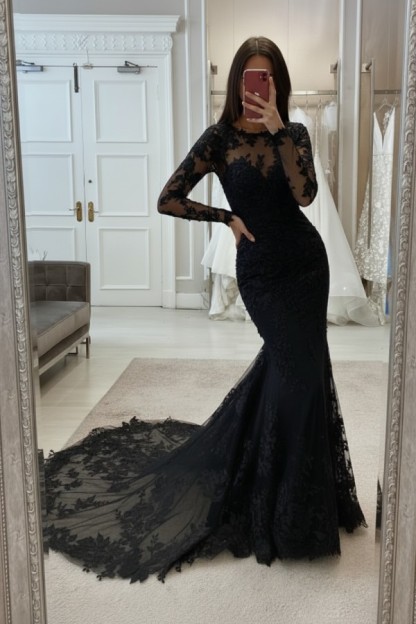 Brautkleider Meerjungfrau Spitze | Hochzeitskleider mit Ärmel