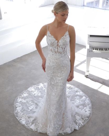 Designer Brautkleid A Linie | Spitze Hochzeitskleider Günstig Online