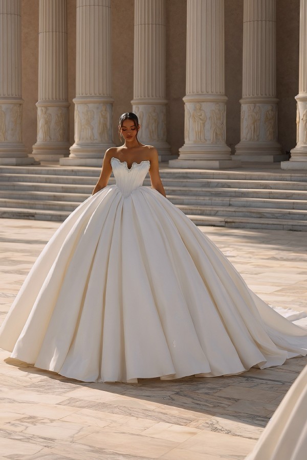 VIntage Hochzeitskleider Satin Prinzessin Brautkleid Mit Glitzer