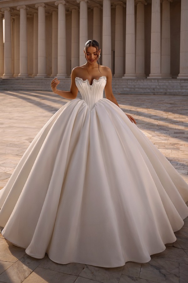 VIntage Hochzeitskleider Satin Prinzessin Brautkleid Mit Glitzer