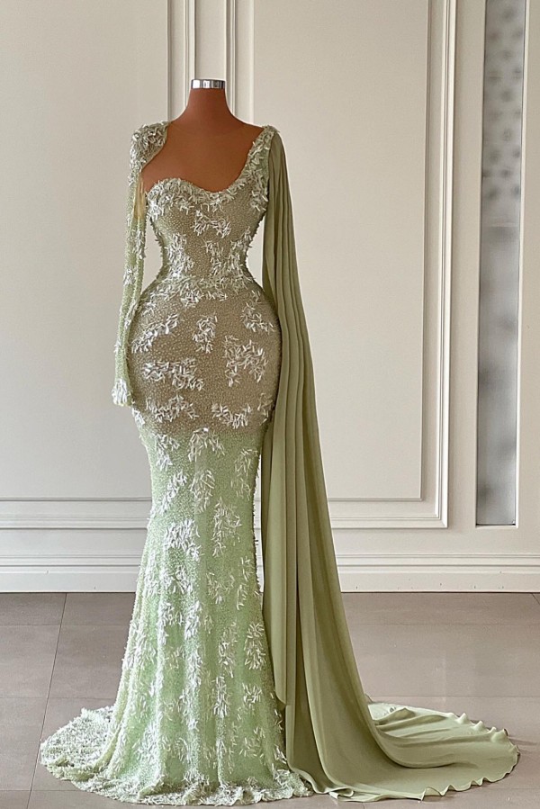 Grüne Abendkleider Lang Glitzer | Abiballkleider Günstig-babyonlinedressde