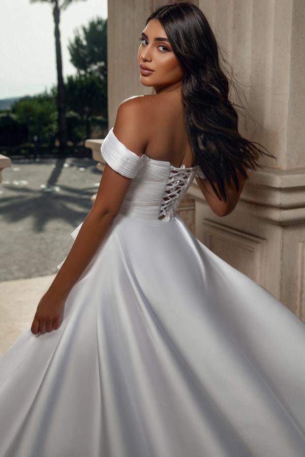 Weiße Hochzeitskleider Meerjungfrau Brautkleid Schlicht mit Spitze