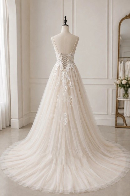 Schlichte Brautkleider A Linie Mit Spitze Boho Hochzeitskleider