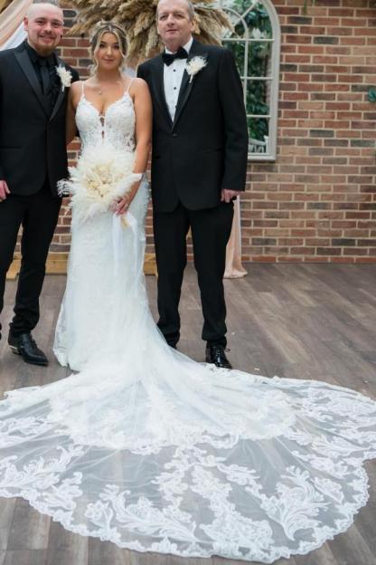 Fashion Brautkleider Meerjungfrau Stil | Weiße Hochzeitskleider Spitze