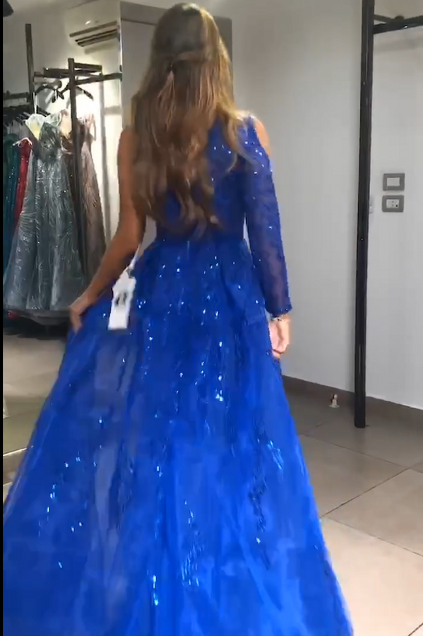 Schöne Abendkleider Lang König Blau Ballkleider Abiballkleider