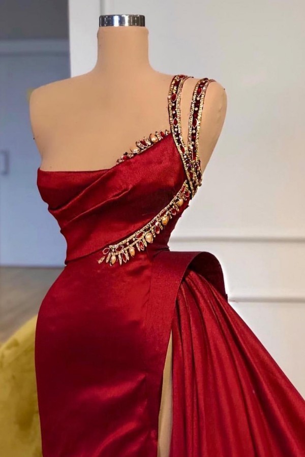 Designer Abendkleider Lang Rot Ballkleider Abendmdoen Glitzer