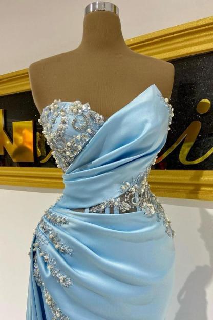 Wunderschöne Abendkleider Lang Blau Abiballkleider Günstig