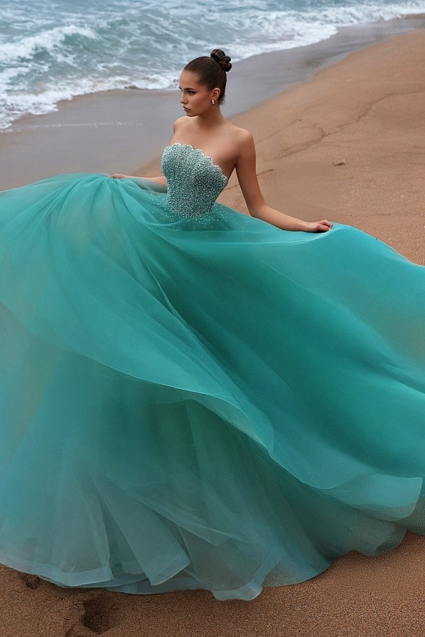 Türkische Abendkleider Lang Glitzer Tüll Ballkleider Abiballkleider Online-babyonlinedressde