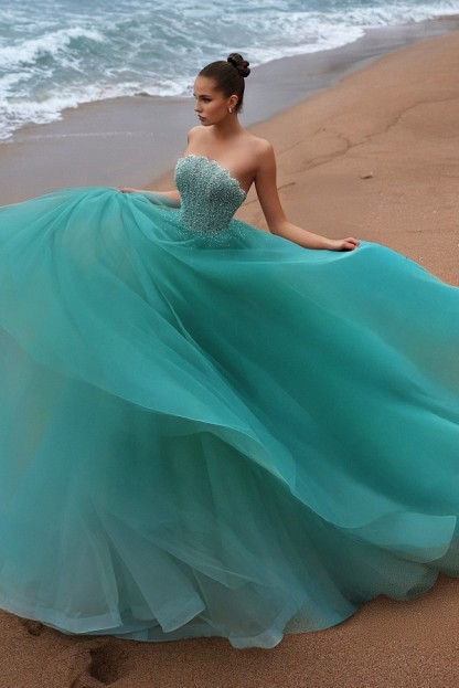 Türkische Abendkleider Lang Glitzer Tüll Ballkleider Abiballkleider Online-babyonlinedressde