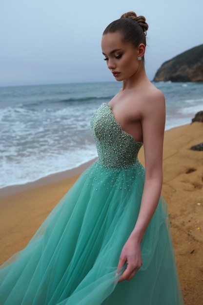 Türkische Abendkleider Lang Glitzer Tüll Ballkleider Abiballkleider Online-babyonlinedressde