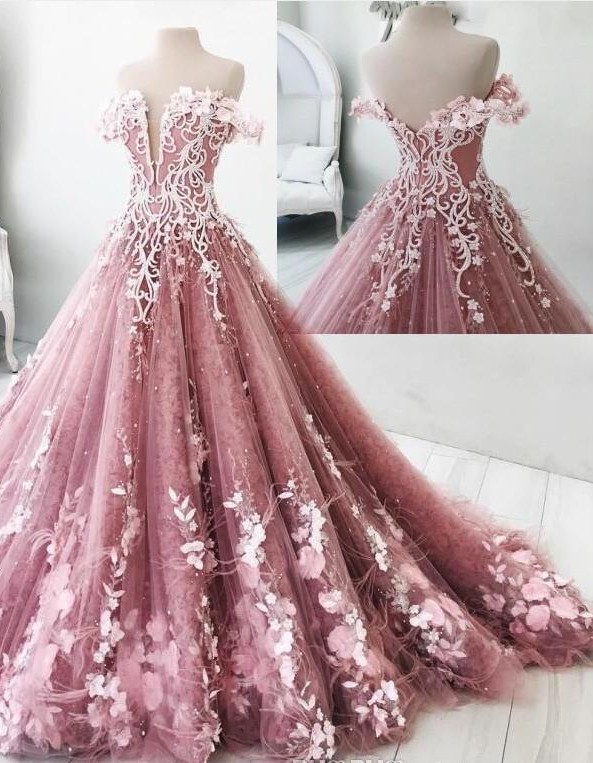 Modern Rosa Abendkleider Prinzessin Federn Abendmoden Abiballkleider Günstig