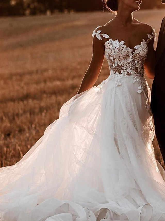 Designer Brautkleider mit Spitze | Hochzeitskleider Tüll Günstig Online