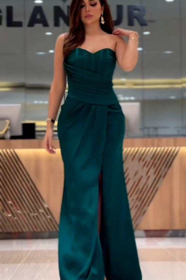 Grüne Abendkleider Lang Schlicht | Abiballkleider Günstig-babyonlinedressde