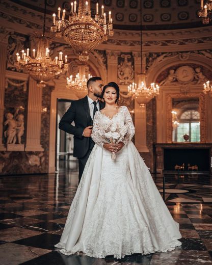 Luxus Brautkleider A Linie Spitze | Hochzeitskleider Mit Ärmel-babyonlinedressde