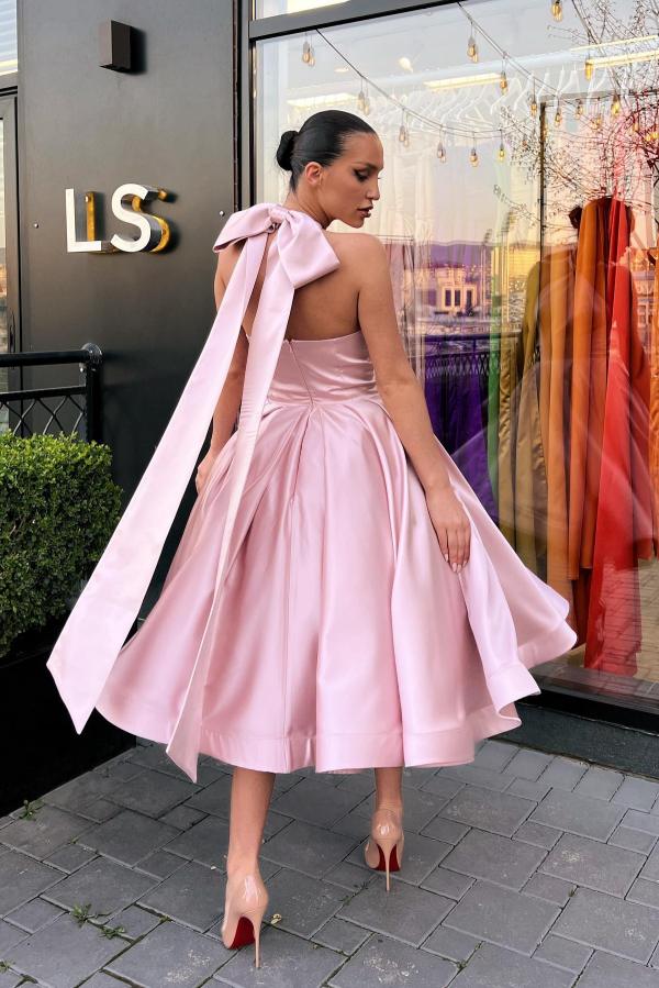Rosa Abendkleider Kurz Schlichte Cocktailkleider Partykleider Günstig-babyonlinedressde