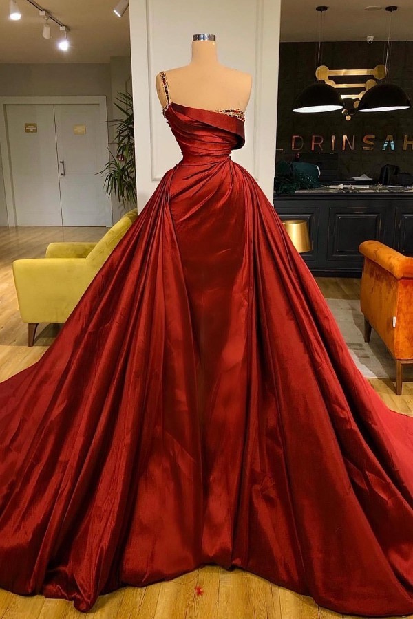 Fashion Abendkleider Lang Rot A Linie Ballkleider Partykleider