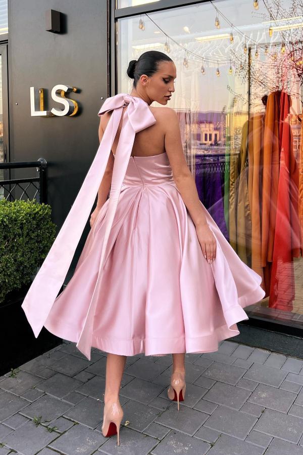 Rosa Abendkleider Kurz Schlichte Cocktailkleider Partykleider Günstig-babyonlinedressde