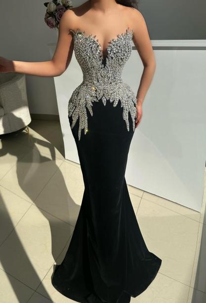Gothic Abendkleider Lang Schwarz Ballkleider Abiballkleider Glitzer