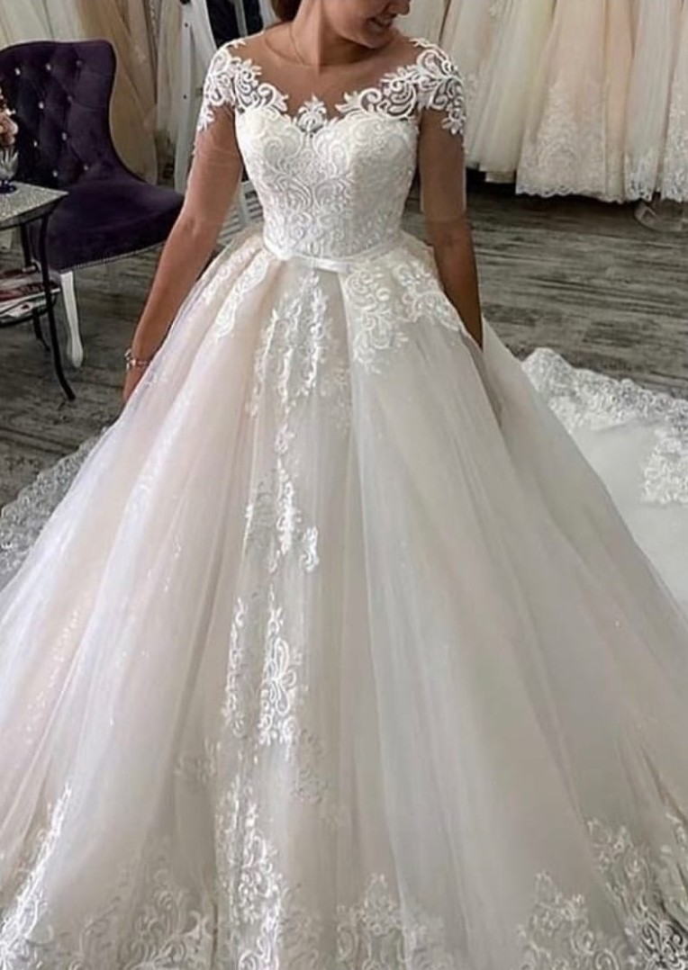 Elegante Hochzeitskleider Mit Ärmel | A Linie Brautkleider mit Spitze-babyonlinedressde