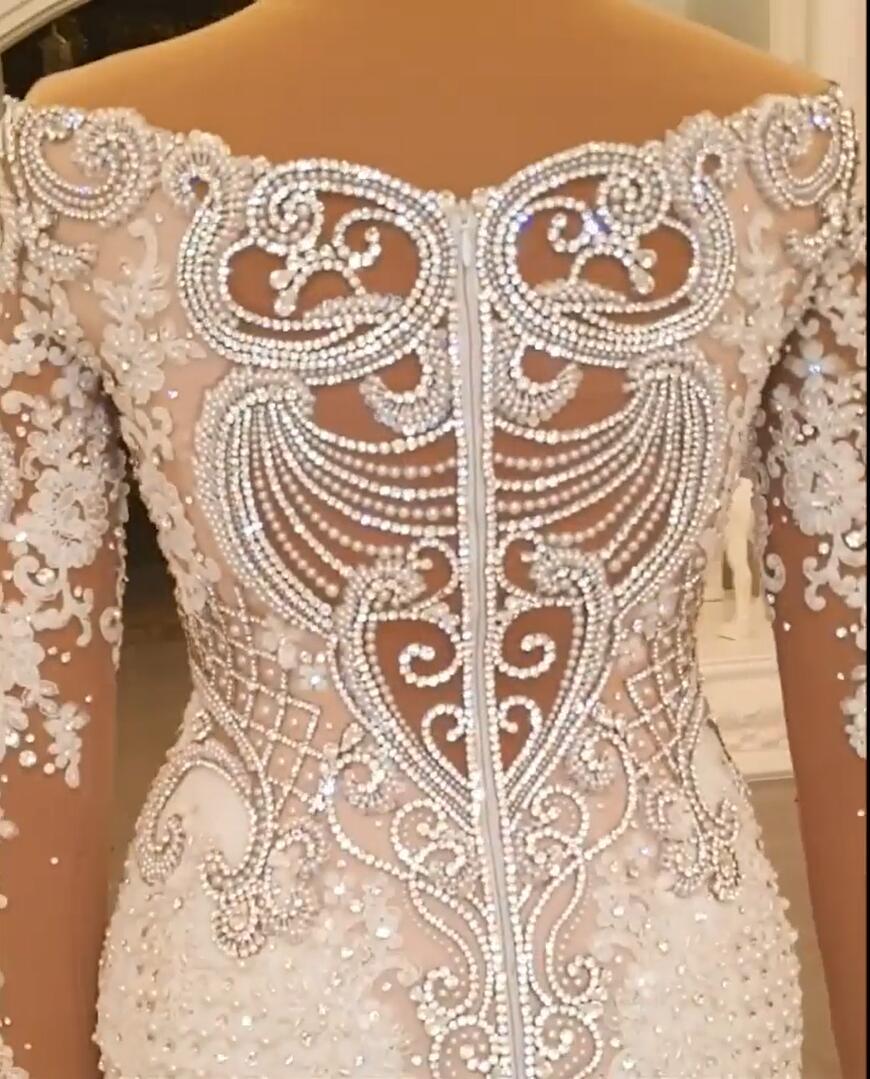Designer Brautkleider A Linie | Spitze Hochzeitskleider mit Ärmel