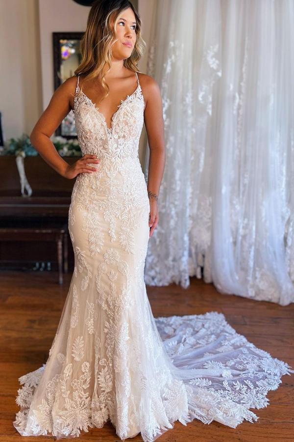Chic Hochzeitskleider Meerjungfrau | Brautkleider mit Spitze