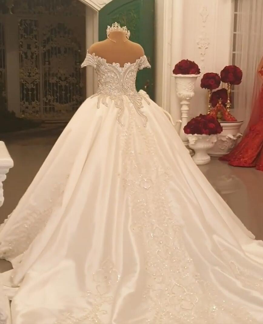 Prinzesin Brautkleider mit Ärmel | Satin Brautkleid Online Kaufen