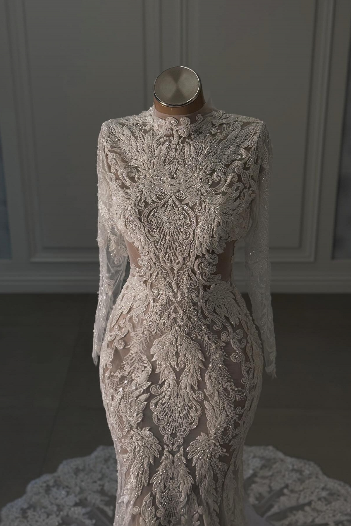 Sexy Hochzeitskleider Spitze Brautkleider Meerjungfrau mit Ärmel