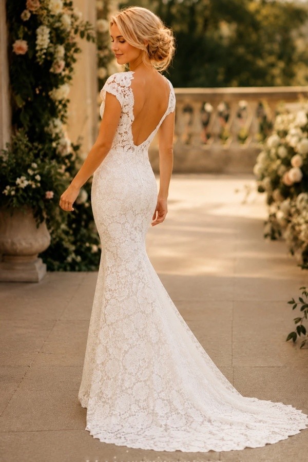 Schlichtes Meerjungfrauen Hochzeitskleid | Brautkleider Online Kaufen