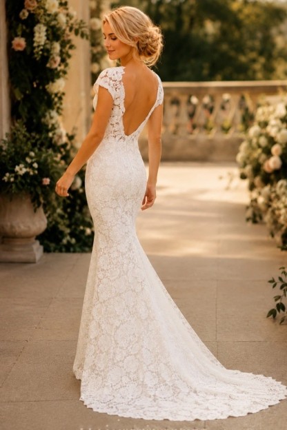 Schlichtes Meerjungfrauen Hochzeitskleid | Brautkleider Online Kaufen