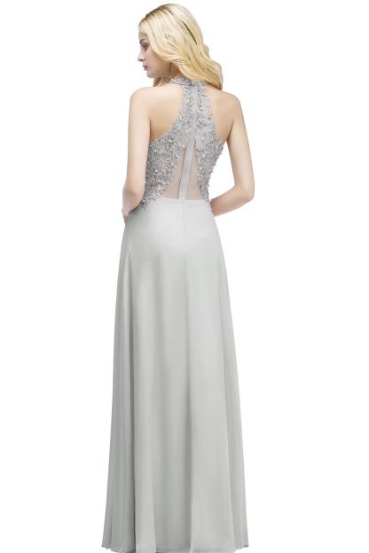 Rosa Abendkleider Lang Schlicht Chiffon Abendmoden Günstig Online-babyonlinedressde