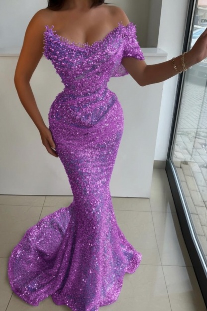Designer Abendkleider Lang Rosa Abiballkleider Abendmoden Glitzer