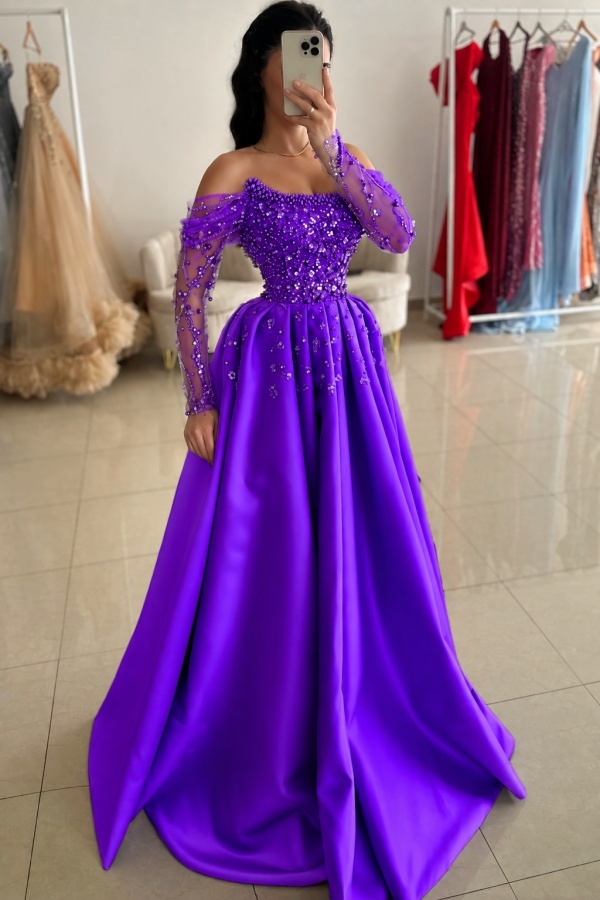 Festliche Kleider Abendkleider Lilac | Abiballkleider mit Glitzer