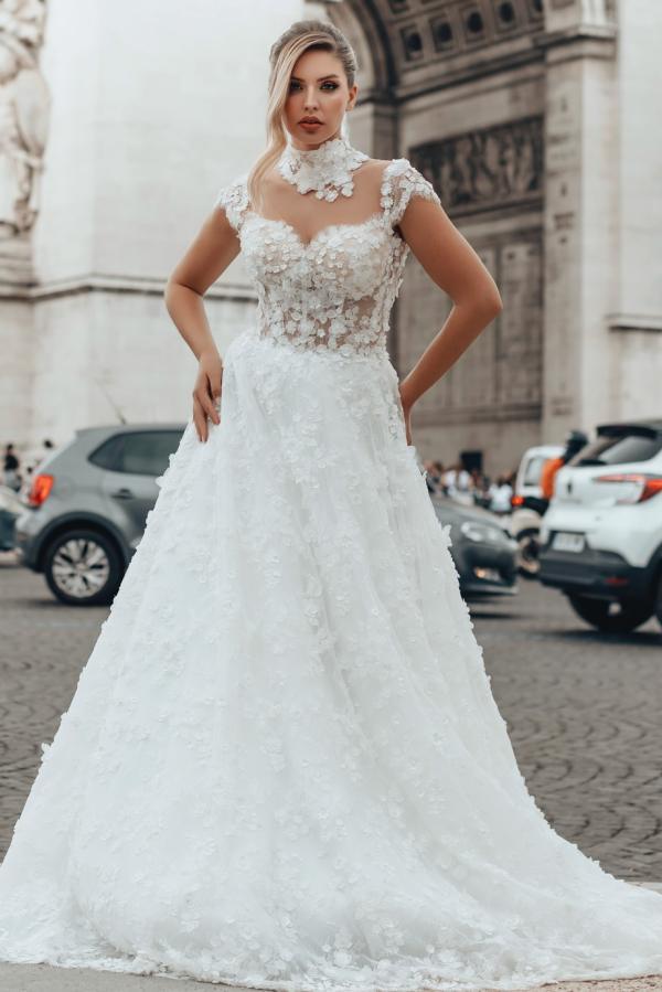 Elegante Brautkleider A Linie Spitze Satandesamt Hochzeitskleider Günstig-babyonlinedressde