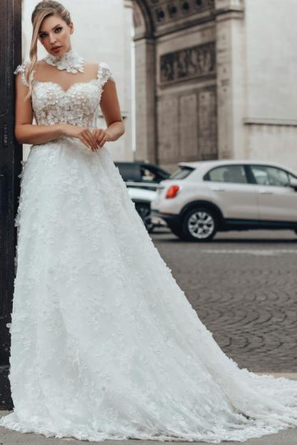 Elegante Brautkleider A Linie Spitze Satandesamt Hochzeitskleider Günstig-babyonlinedressde