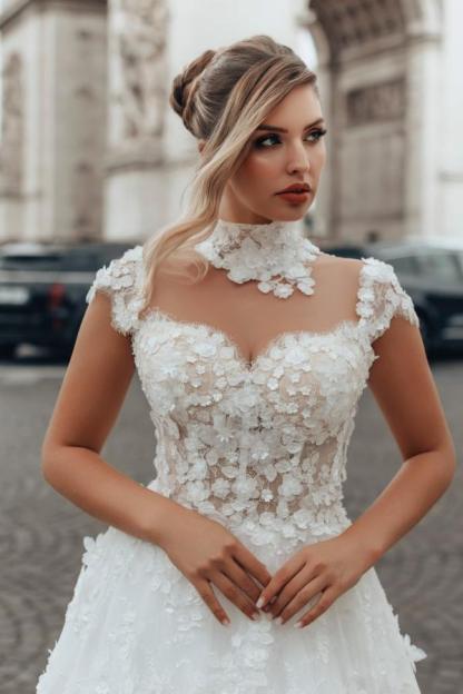 Elegante Brautkleider A Linie Spitze Satandesamt Hochzeitskleider Günstig-babyonlinedressde