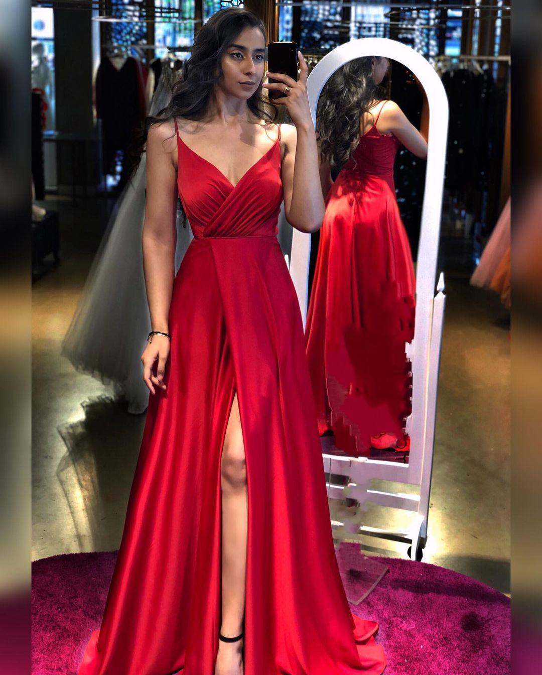 Schlichte Abendkleider Lang Rot | Abendmoden Online-babyonlinedressde