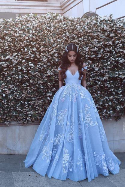 Designer Blau Abendkleider Lang Mit Spitze Träger A Linie Abendmoden Ballkleider