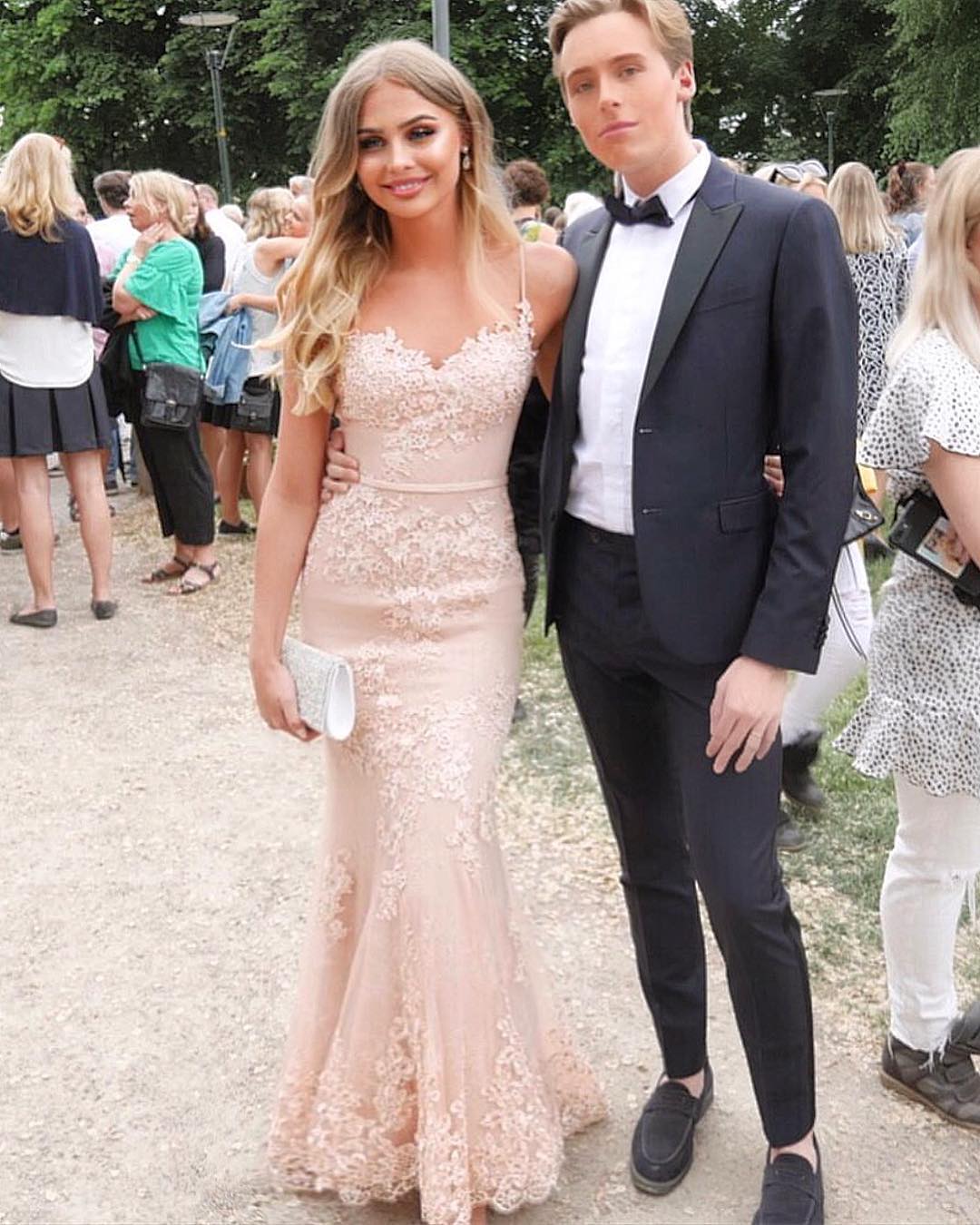 Rosa Abendkleider Spitze Günstig Bodenlang Abiballkleider Online-babyonlinedressde