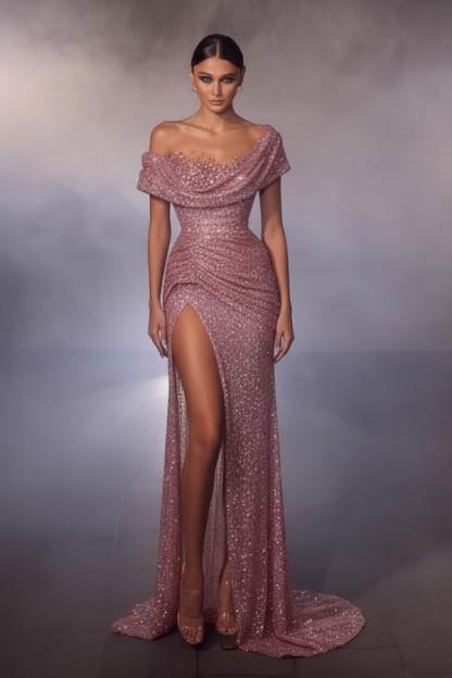 Elegante Abendkleider Lang Glitzer | Luxus Abiballkleider Online