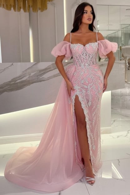 Himmel Blaue Abendkleider Lang Glitzer | Abiballkleider mit Spitze